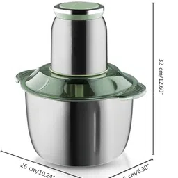 Vinskep Electric Chopper, Meat Grinders with Stainless Steel Bowl Heavy 220W Motor - 2 Speed Modes for Kitchen Food Processor, Meat, Vegetables, Onion, Mince (Electric, 2 Liter) image 5