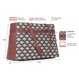 zouk Women's Jute Handcrafted Vegan Leather Statement Office Shoulder Bag image 5