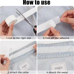 MKV MART 8-Meter White Self-Adhesive Sweat Pads – Disposable Antiperspirant Collar Protector Tape, Neck Liner, and Anti-Dirt Shield for Shirts, Hats, and Footwear – Unisex Sweat Prevention Solution image 4