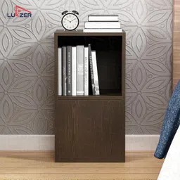 Lukzer 2 Layer Wooden Book Rack/Shelf/Stand | Multipurpose Storage Cabinet & Bookshelf with Open & Enclosed Shelves | Compact Organizer for Bedroom, Kitchen, Living Room & Office (MR-021/Wenge) image 3