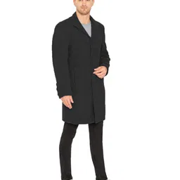 matelco Men Pure Wool Collar Trench Coat | Winter Long Overcoat image 2