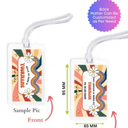 Yellow Nuts Personalized Travel Luggage Tags Pack of 3 School Bag Name Labels Suitcase Air Travel Travel Id for Kids Girls Boys Water-Proof image 5