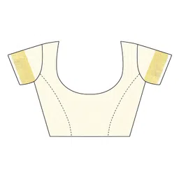 maxis MaxisWomen's Kasavu Cotton Saree With Blouse Piece (SMALLPCK_RCHPALLU_Cream) image 4