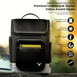 redhorns Robust Backpack Water-Resistant 15.6" Laptop Bag, Vintage Hiking with Luggage Sleeve for Work, Travel Rucksack, and Daily Use - Suitable for Men and Women image 2