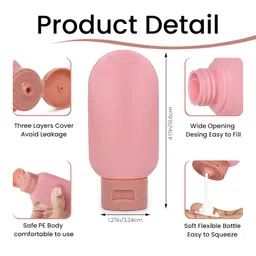 Niwlix Pack of 3 Travel Bottles for Toiletries - Essentials for Women's Shampoo, Cream, Handwash, Lotion Storage - Toiletry Accessories image 2