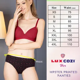 lux cozi Women's Cotton Hipster Panties (Prints May Vary) image 2