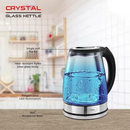 Pigeon by Stovekraft Crystal Glass Electric Kettle 1.8 litre with LED Illumination, Heat Resistant Pyrex 1500 Watt image 3