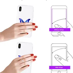 KolorFish Transparent Phone Ring Stand Holder Mobile Phone Ring Holder Finger Grip 360 Degree Rotation (Bling Gold Transparent Round) image 2