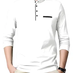 ausk Men's Cotton Henley Neck Full Sleeve Solid Regular Fit T-Shirt image 1