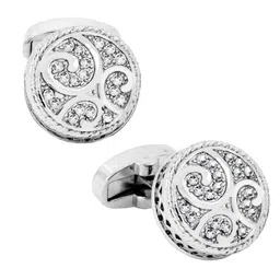 zivom Studded Austrian Crystal Cubic Zirconia Silver Brass Office Formal Shirt Blazer Cufflinks Pair Men Gift Box image 1