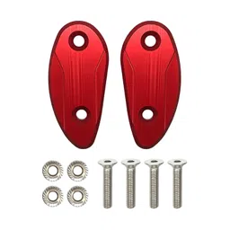 Merishopp 2 Pieces Motorcycle Mirror Block Off Plates Durable for CBR1000rr red image 1