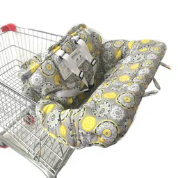 infantmania Baby Children Covers Shopping cart Cushion for Infant Supermarket Cart Cover Protector… (Yellow Flower) image 1