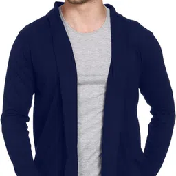 roarers Men Jacket Style Full Sleeve Open Front Black Cotton Shrug image 1