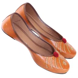 dfr Women's Casual Brown Rajasthani Juti's Mojari's Jutti's Shoe image 1