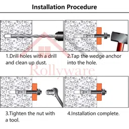 ROLLYWARE ® M6x50mm Expansion Bolts Shield Anchor Heavy-Duty Zinc Plated 12mm Diameter Anchor for Construction Home and Industrial Use Bolt Type Wall Anchor Fasteners Kit,Rust Proof (10, M6x50mm) image 4