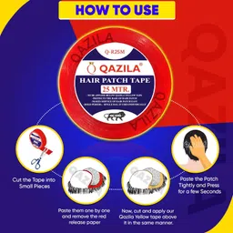 Qazila Hair Patch Tape| Hair Wig Tape| Double-sided| Waterproof| Transparent| For Base Protection & Easy Cleanup| Maximum hold upto 2 days| Very Low Residue Tape image 4