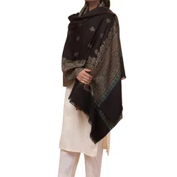 tweedle Women’s Kashmiri Kani Wool Blend Shawl, Pashmina Style Stole for Ladies, Large Size -40x80 image 1