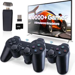 Viart Creation Video Game for Tv 2.4G Wireless Controller Gamepad Set Plug and Play Console for 3D Games, +20000 Preloaded Games, Dual Controllers, HDMI Output Ultimate 90s Retro Game,Multicolor image 1