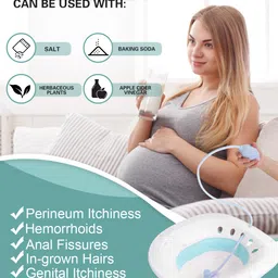 LOEXCARE Sitz Bath Tub with Air Pump for Women & Men, Large Capacity Portable Perineal Soaking Basin, Suitable for Postpartum Care, Hemorrhoids Recovery(Tub Seat with Flusher, Green) image 4