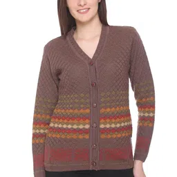 aarbee Full Sleeve Woollen Cardigan for Women with Pockets image 1