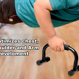 Deviant Buzz ® Metal Push Up Bar Stand For Gym & Home Exercise,Push Up Stand for Men & Women (Fully Black) image 2