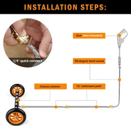 Undercarriage Pressure Washer Attachment, Siebwin 16" Dual-Function Water Broom for Pressure Washer Undercarriage Cleaner with 3 Pieces Extension Wand, 4000 PSI, Orange image 5