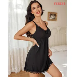 febeul Babydoll Dress Women Sexy Sleepwear Lace Chemise Nightgown Full Slip Babydoll Sleepwear Honeymoon Valentine Nightwear image 2
