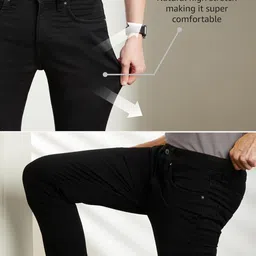 symbol premium Men's Slim Fit Stretchable Jeans | Casual Denim | Cotton Stretch | Fashion Shades of Black & Blue (Available in Plus Size) image 2