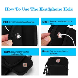 tjom Phone Arm Bag Gym Phone Holder for Arm,iPhone Pouch iPhone Arm Case for iPhone 8 Plus/X/8/7/6 Plus/SE,iPhone 6S Running Band iPhone 7 Plus Armband Cell Phone Arm Holder Black Upto 6 Inch. image 4