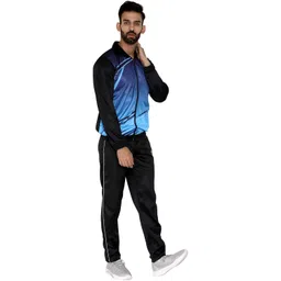 xcube Tracksuit for Men, Regular Super Poly Tracksuit Slim fit Summer Trending Casual and Gym wear Specially Designed for Athletic Body (Blue and Black) image 3
