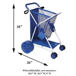 beach carts Folding Multi-Purpose Deluxe Beach Cart with Wide Terrain Wheels - Holds Your Beach Gear and More! image 5
