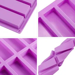 Marhaba traders 8 Cavity Large Rectangle Granola Bar Silicone Mold/Nutrition/Cereal Bar Molds Energy Bar Maker for Chocolate Truffles Ganache Bread Brownie Cornbread Cheesecake Pudding Butter Mould image 3