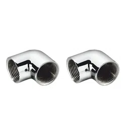 KI 1/2-Inch Brass Chrome Plated 90 Degree Elbow with Internal Thread (Pack of 2) CP Elbow for Pipe Fittings image 1