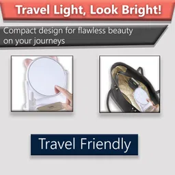 Temperia Table Makeup Mirror with Stand - Small Vanity Portable Foldable Travel Mirror for Face, Make Up, Desk, Shaving, Hostel, Ergonomic Design (Random Colors) (MN01) image 4