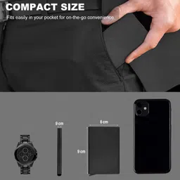 storite 2 Pack Black Metal RFID Blocking Aluminium Pop Up Slim Credit Or Debit/ATM Card Holder Case Holds 6 Bank Cards Case for Men & Women - (9.5 x 0.9 x 6 Cm) image 2