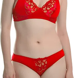 fims - fashion is my style Soft Cotton Blend Bra Panty Set for Women, Non-Padded, Non-Wired, Floral Print, Lingerie Set, Multi-Color, Cup-B, See Main Image to Know How Many Sets You Will Get image 5