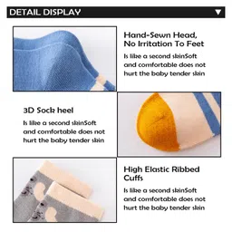 syga Baby Boys 5 Pairs Calf Length Cotton Socks, Autumn and Winter Mid-Calf Socks for 2-5 Year, Assorted image 4