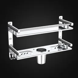 CSI INTERNATIONAL Stainless Steel Multi-use Rack/Bathroom Shelf/Kitchen Shelf/Bathroom Rod/Bathroom Accessories Stainless Steel Wall Shelf image 1