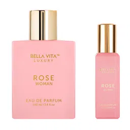 Bella Vita Luxury Rose Woman Eau De Parfum Rose Liquid Perfume For Women With Black Currant Vanilla Jasminefloral & Sweet Edp Long Lasting Fragrance Scent 100 Ml, 20 Ml image 1