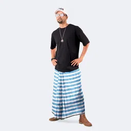zoiora Cotton Lungi For Men | Striped Lungi | Single Dhoti | Pure Cotton Striped Dhoti | Kerala Mundu | Mundu for Men image 2
