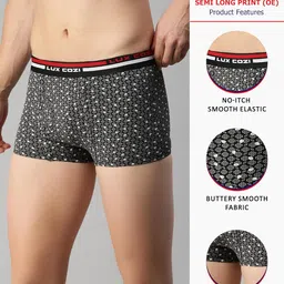 lux cozi Mens 100% Cotton Printed Mini Trunk | Printed Mini Trunk for Men | Color and Print May Vary | Mini Trunk for Men Pack of 4 image 4
