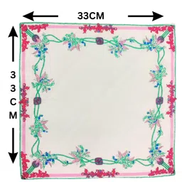 juno luxe Cotton Handkerchiefs, Floral Print, 33 x 33 cm, Pack of 6, Multicolour image 3