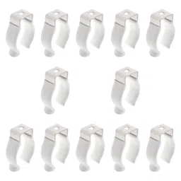 merishopp MERISHOPP®12Pcs T8 Clips Holder Bracket Pipe Clamps Prevent Sagging for LED Light Tube Steel and PVC|Home & Garden | Lighting Parts & Accessories|12x T8 Clips Holder Bracket image 1