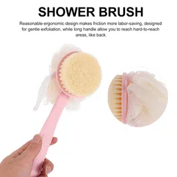 beloxy 2 in 1 Body Brush - Back Body Loofah Brush Long Handled with Bristles Back Scrubber for Improve Skin Exfoliating Bath, Massage, Wet or Dry Brushing Back Scrubber for Shower (MULTI) image 3