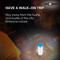 Pick Ur Needs Rechargeable 90W Home Emergency Light 3 Side Tube Floor Lantern Lamp With Hanging Handle, Blue image 4