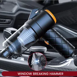 Allextreme 6-in-1 Vacuum Cleaner with Filter 4 Nozzles USB Cable Hammer Seat Belt Cutter Power Suction Rechargeable Battery Mini Car Air Blower for Dry Cleaning Car Home Office Traveling (1Pc, Black) image 4