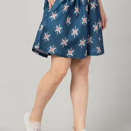 fflirtygo Women Geometric Printed Skirt Shorts Blue Color, (3X-Large) image 5