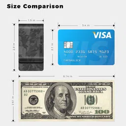 monocarbon Carbon Fiber Money Clip for Cash and Credit Cards Money Holder Clip for Men Minimalist Money Clips Credit Card Holder Wallet, Matte Forged Black, image 3