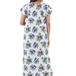 Polina Women's All Over Printed Open Front Cotton Blend Nighty/Maxi/Nightgown/Nightwear Article No-144 image 2