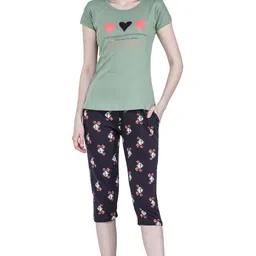 allure blue Women TOP & Capri Night Suit Set image 1